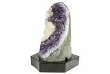 Amethyst Cluster with Calcite on Wood Base - Uruguay #256652-1